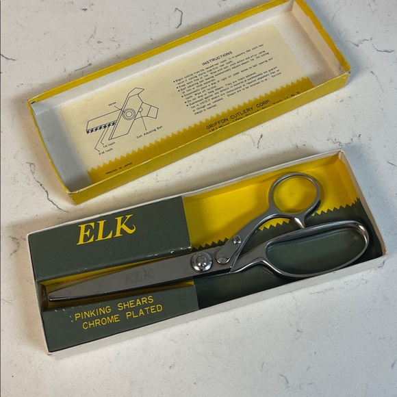 Vintage ELK Chrome Pinking Shears Chrome Plated Model “A” Size 9” - Picture 15 of 16